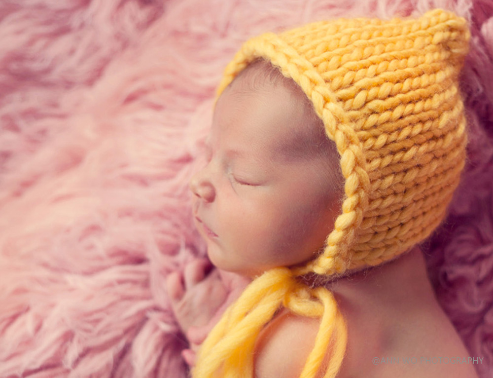 yellow newborn pixie hat ann wo